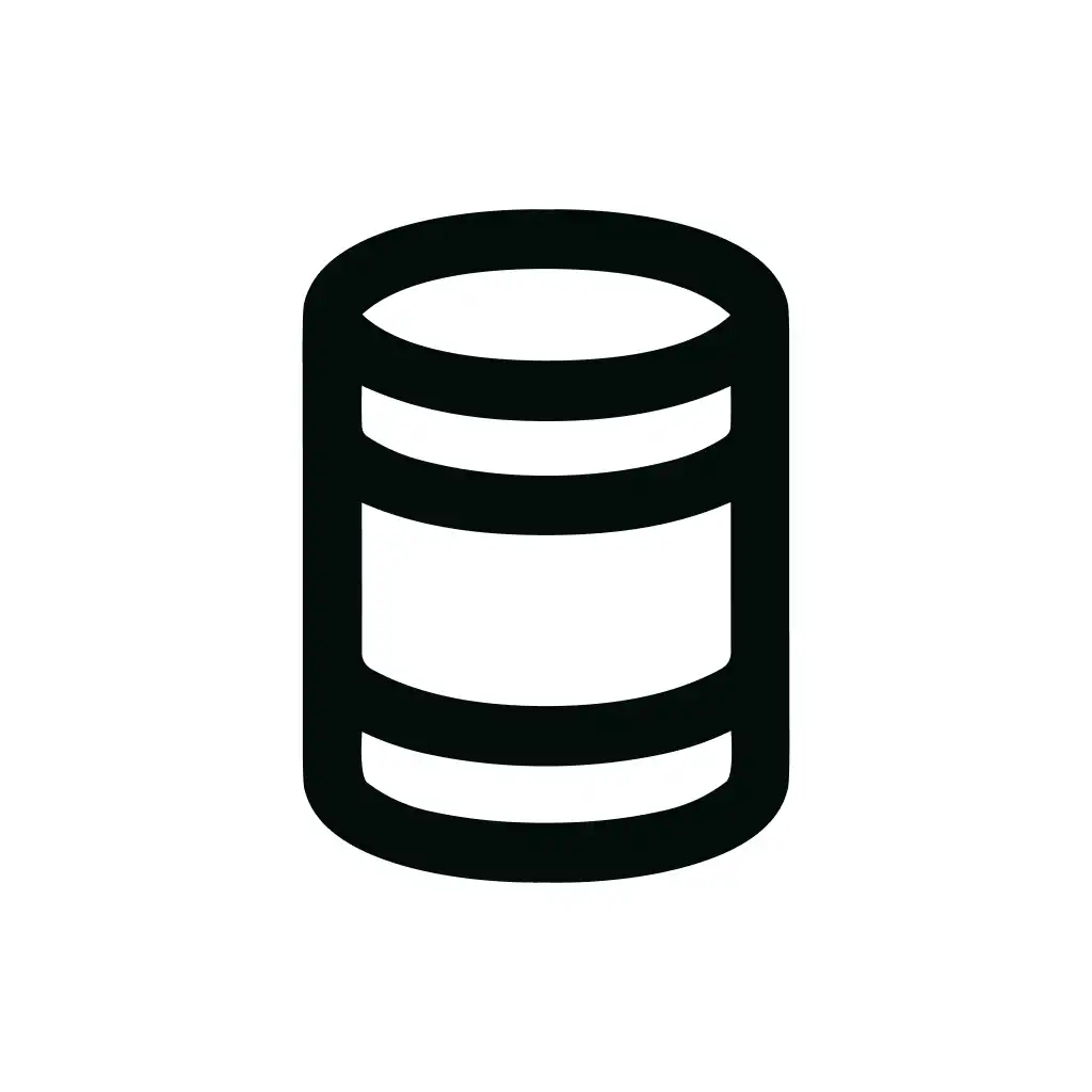 Minimalist Outline Database Storage Cylinder Symbol Icon