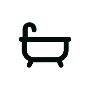 Minimalist Outline Bathtub Illustration Shape Symbol Element Icon