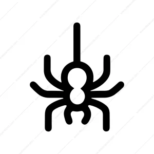 Minimalist Hanging Spider Line Drawing Creepy Illustration