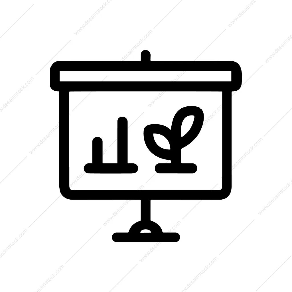 Simple Outline Presentation Growth Chart Board Illustration