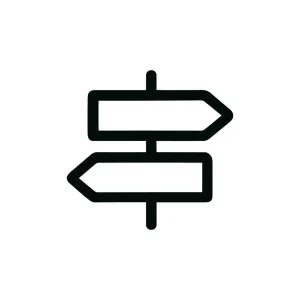 Simple Line Directional Signpost Navigation Symbol Icon