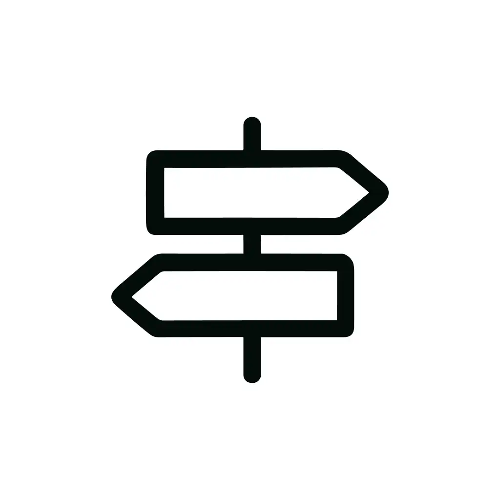 Simple Line Directional Signpost Navigation Symbol Icon