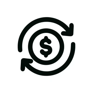 Simple Outline Money Exchange Currency Circle Arrow Icon