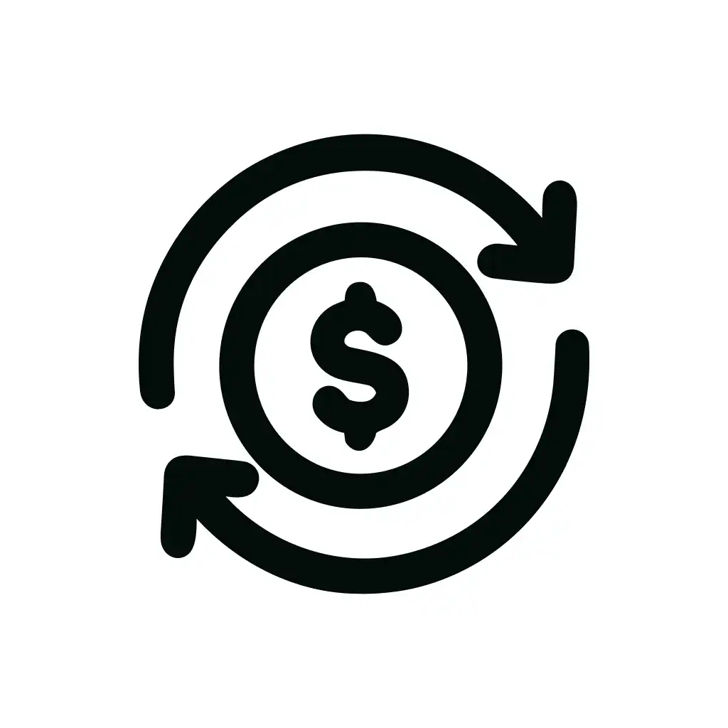 Simple Outline Money Exchange Currency Circle Arrow Icon