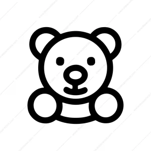 Outline Simple Line Bear Animal Toy Icon