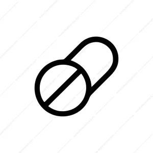 Simple Outline Medicine Capsule Tablet Pill Icon