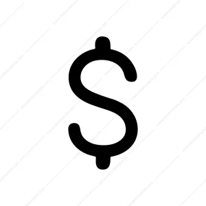 Simple Handdrawn Currency Dollar Symbol Black Icon