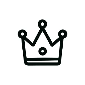Simple Outline Crown Shape Royalty Symbol Icon