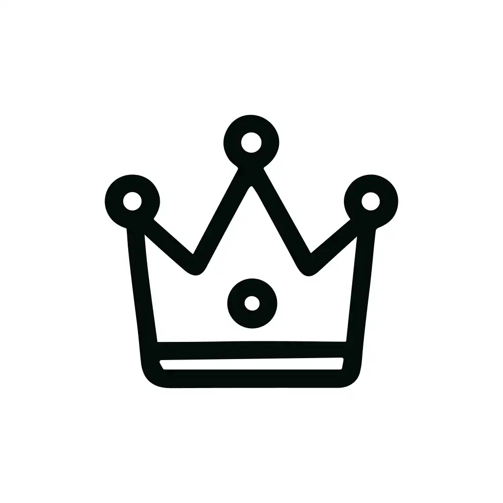 Simple Outline Crown Shape Royalty Symbol Icon