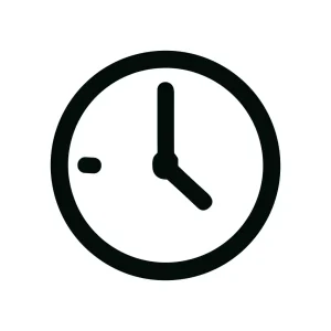 Simple Outline Clock Time Indicator Graphic Icon