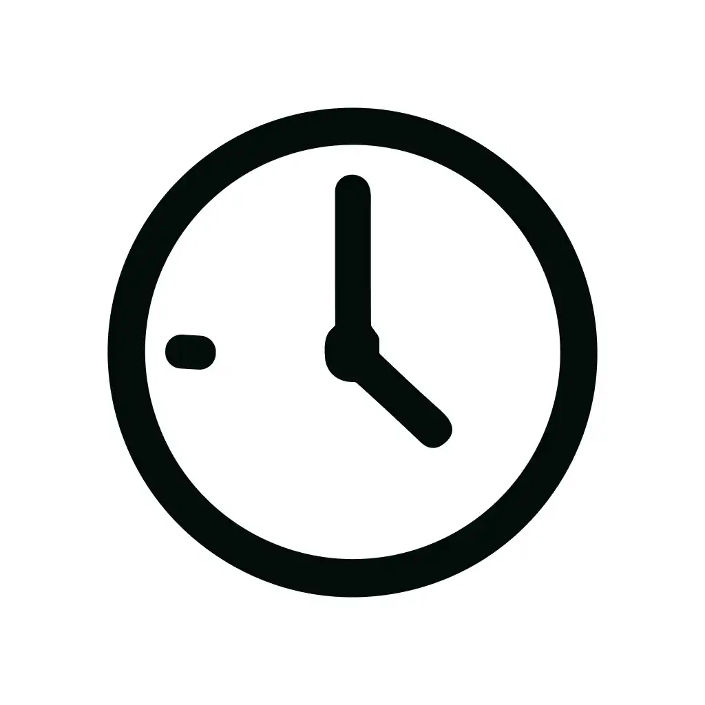 Simple Outline Clock Time Indicator Graphic Icon