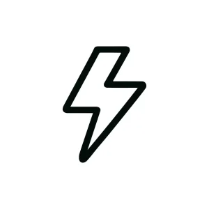 Simple Outline Lightning Bolt Energy Strike Modern Icon Graphic