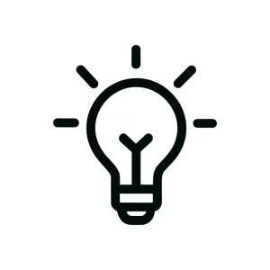 Outline Simple Lightbulb Symbol Idea Line Icon