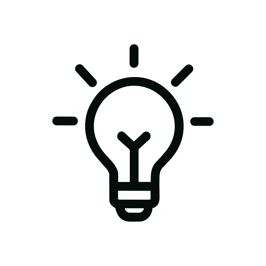 Outline Simple Lightbulb Symbol Idea Line Icon