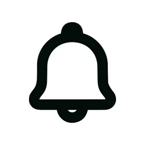 Simple Line Bell Alert Symbol Message Notification Sign Icon Design