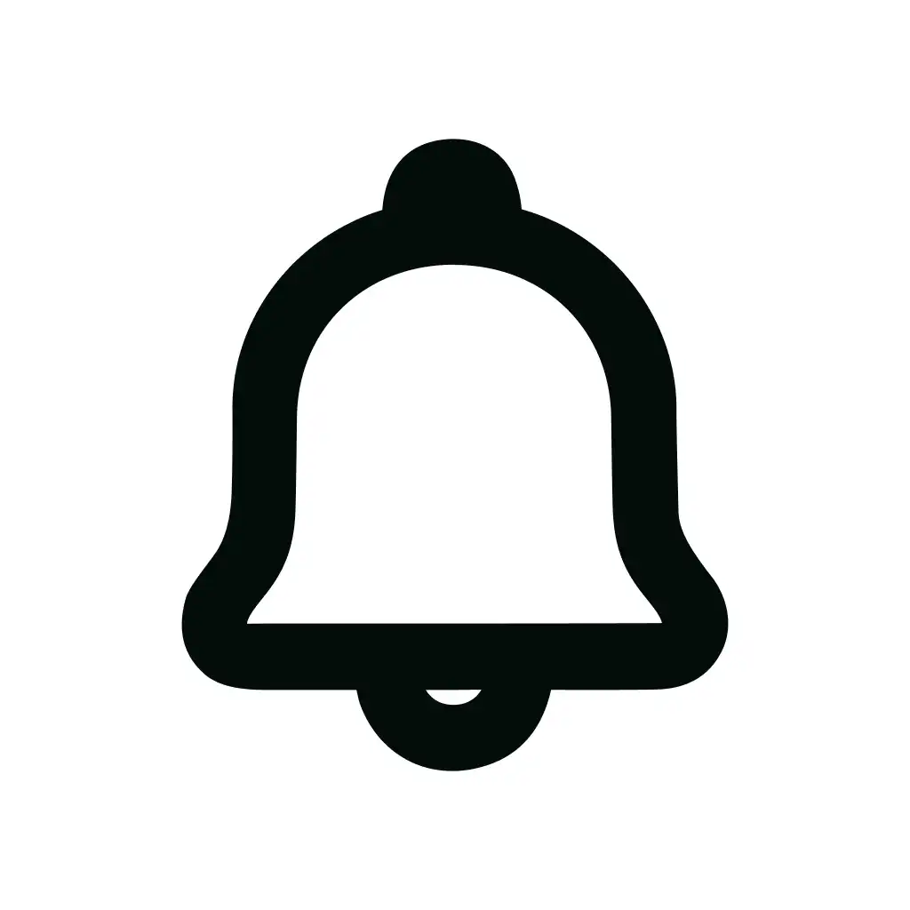 Simple Line Bell Alert Symbol Message Notification Sign Icon Design