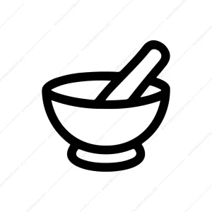 Simple Outline Mortar and Pestle Cooking Ingredient Icon