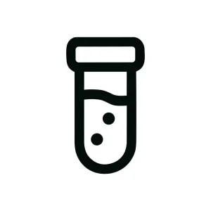 Simple Outline Style Test Tube with Bubbles Science Icon