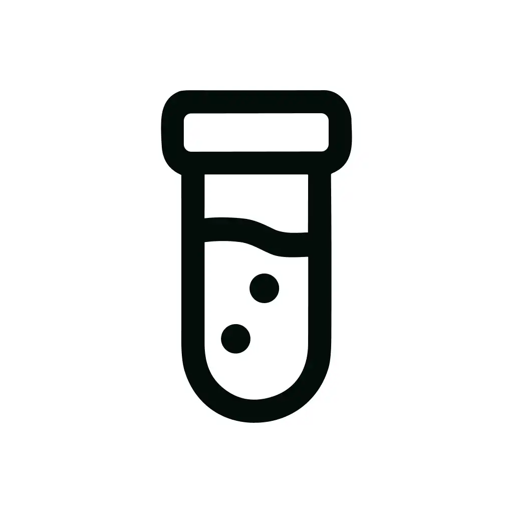 Simple Outline Style Test Tube with Bubbles Science Icon