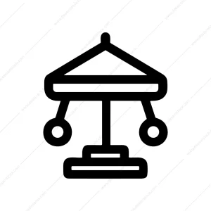 Outline Simple Baby Crib Mobile Toy Icon