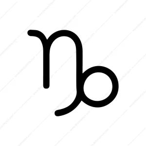 Minimalist Line Capricorn Symbol Sign Shape Icon