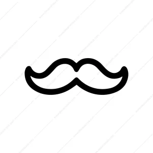 Simple Outline Curled Moustache Gentleman Element Graphic
