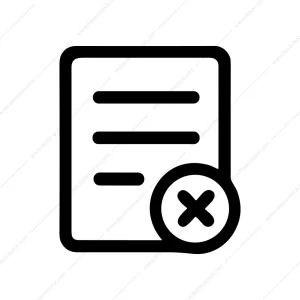 Outline Simple Document Deny Icon Line Art Symbol