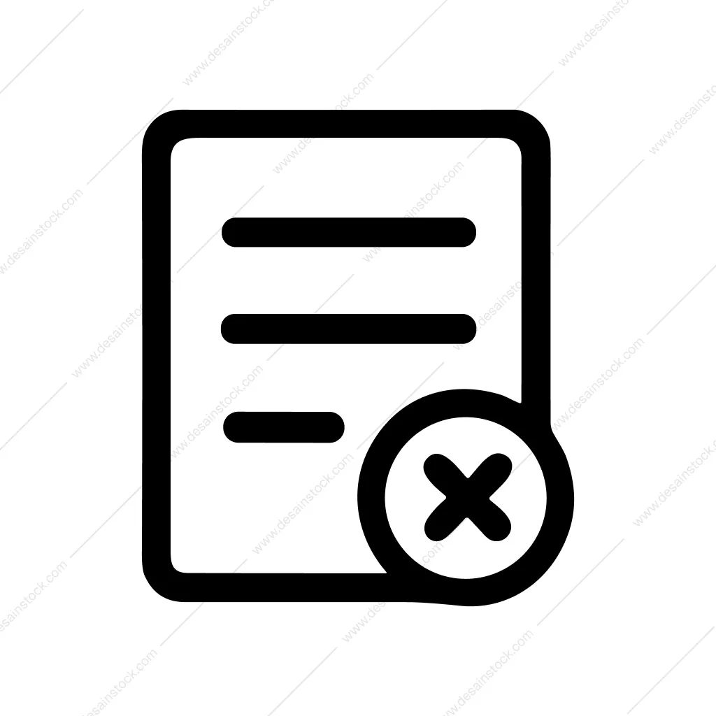 Outline Simple Document Deny Icon Line Art Symbol