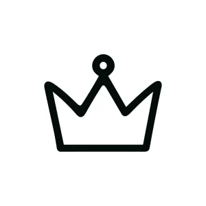 Minimalist Line Crown Shape Symbol Sign Icon