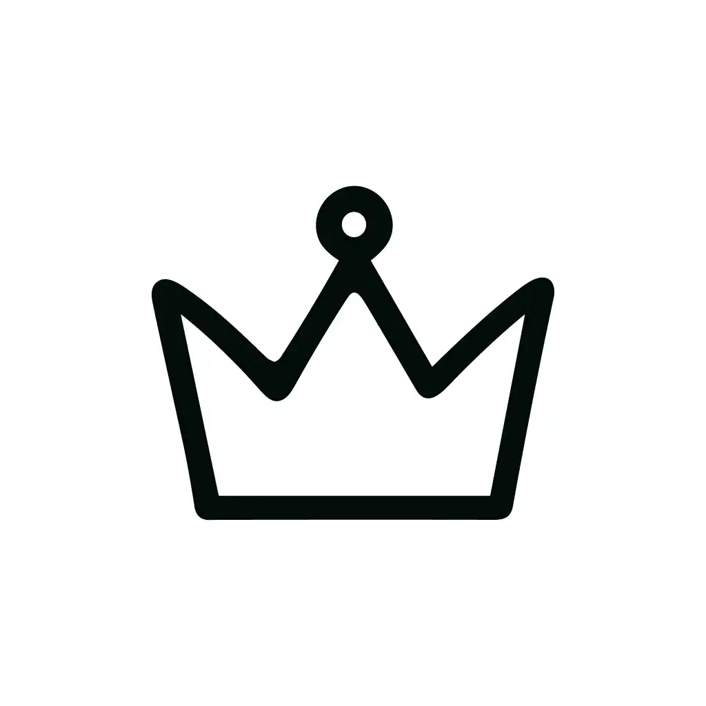 Minimalist Line Crown Shape Symbol Sign Icon