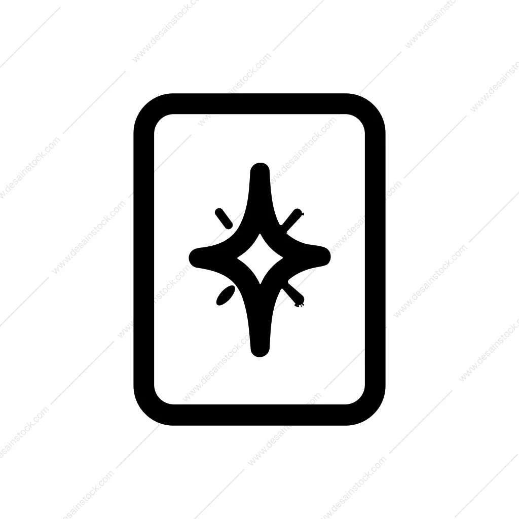 Minimalist Outline Star Shape in Rounded Rectangle Icon