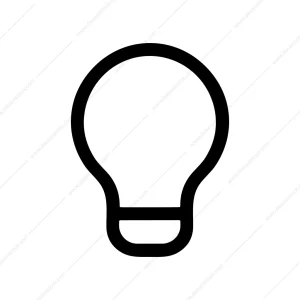 Simple Outline Lightbulb Idea Icon Symbol Sign