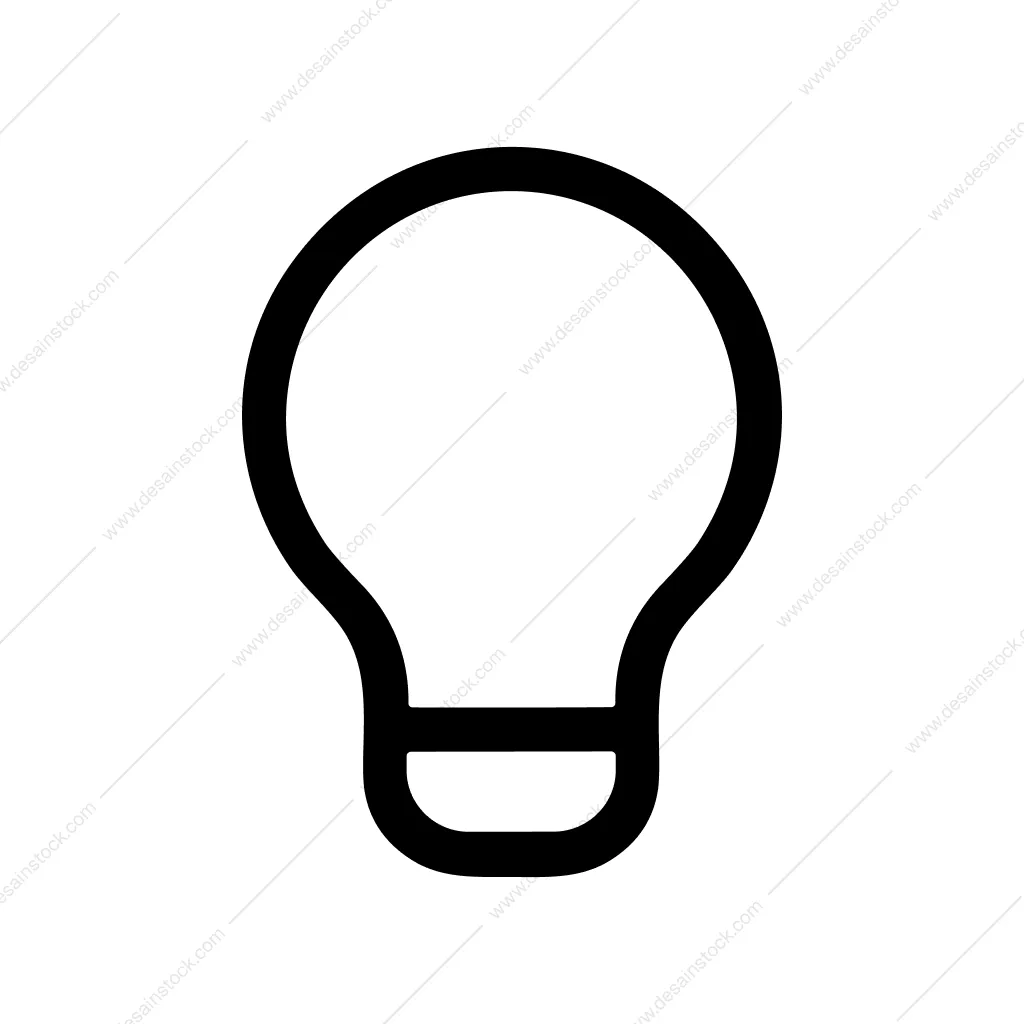 Simple Outline Lightbulb Idea Icon Symbol Sign