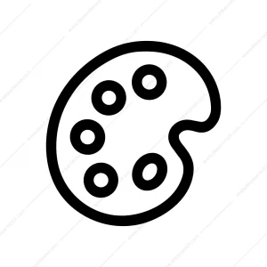 Simple Line Art Paint Palette Symbol Illustration Icon