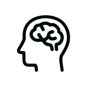 Outline Stroke Brain Inside Head Mind Concept Icon