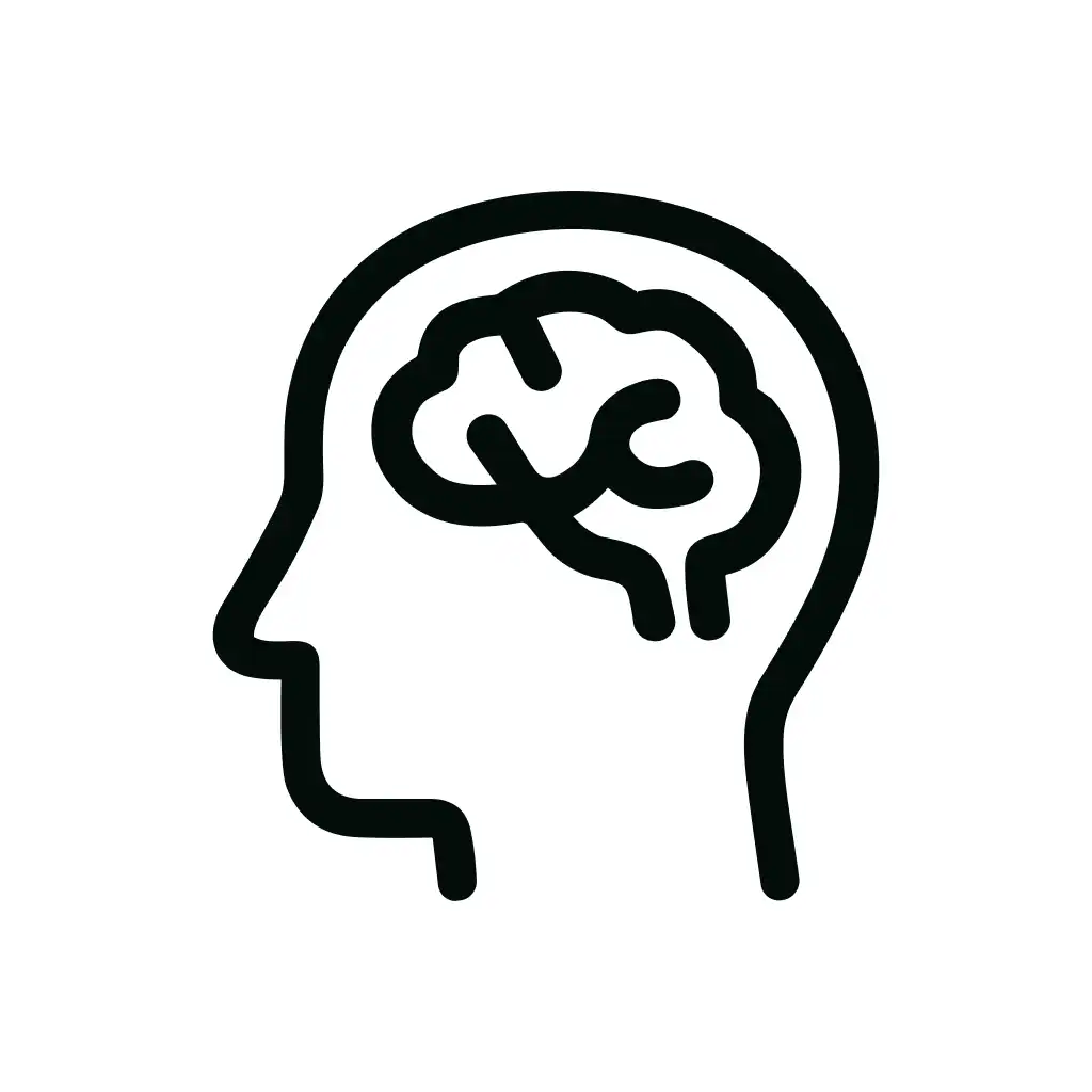 Outline Stroke Brain Inside Head Mind Concept Icon