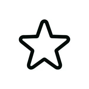 Simple Outline Star Shape Icon with Rounded Edges and Thick Lines