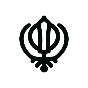 Minimalist Line Khanda Symbol Religious Sign Shape Icon
