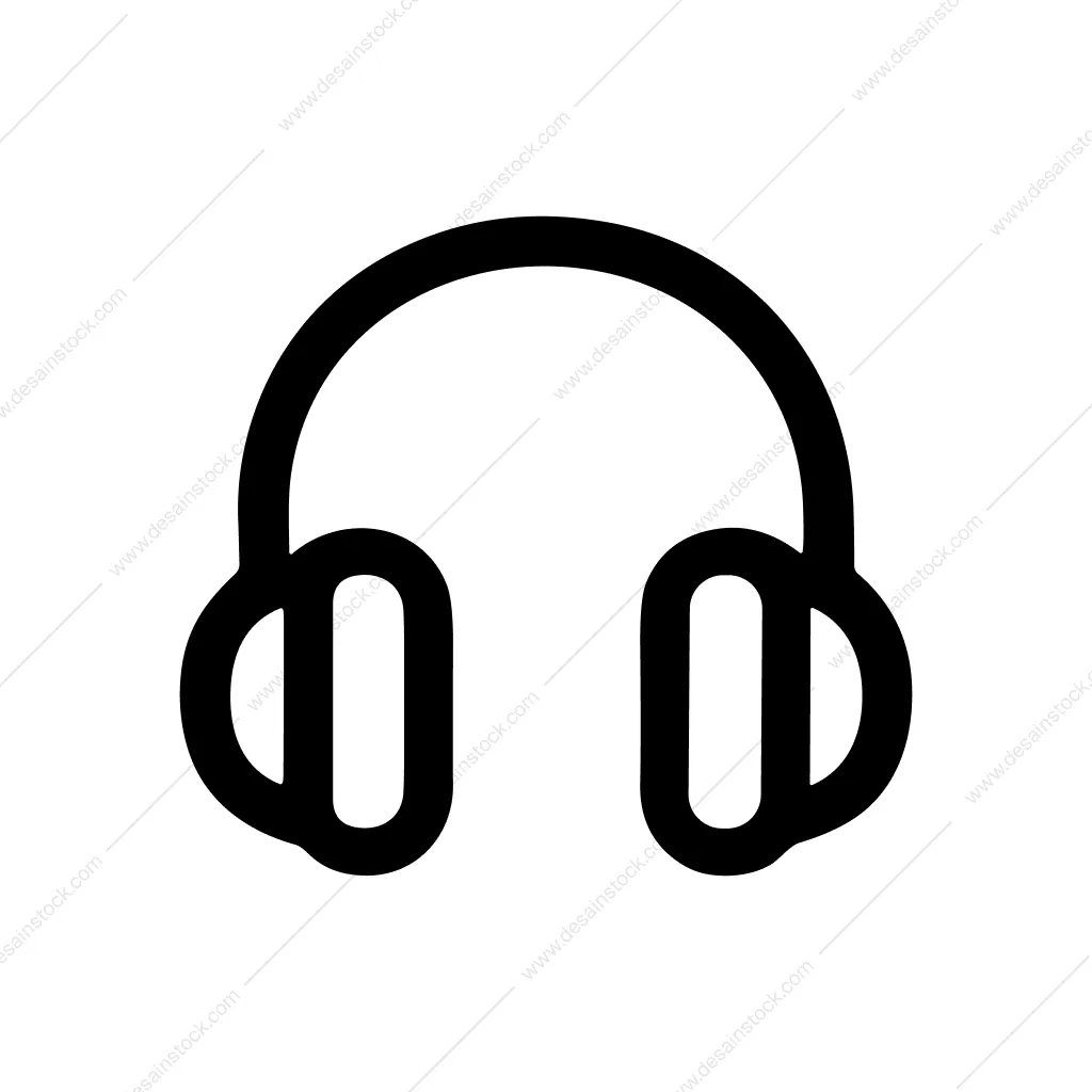 Outline Minimalist Headphone Audio Accessory Gadget Sound Equipment Icon