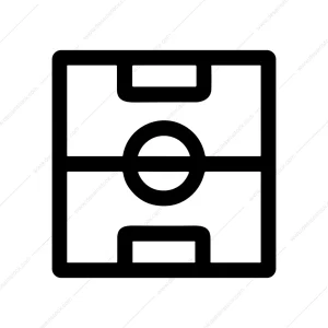 Outline Simple Square Football Field Sign Shape Icon