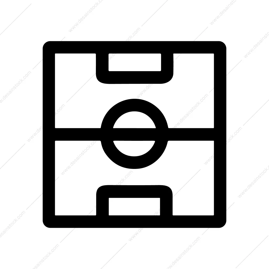 Outline Simple Square Football Field Sign Shape Icon