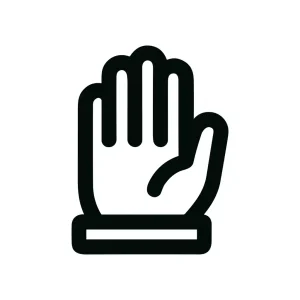 Bold Outline Isolated Hand Stop Gesture Protection Symbol Icon Sign