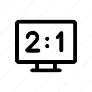 Minimalist Outline Scoreboard TV Screen Result Display Icon