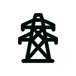 Simple Bold Line Electrical Tower Silhouette Power Icon