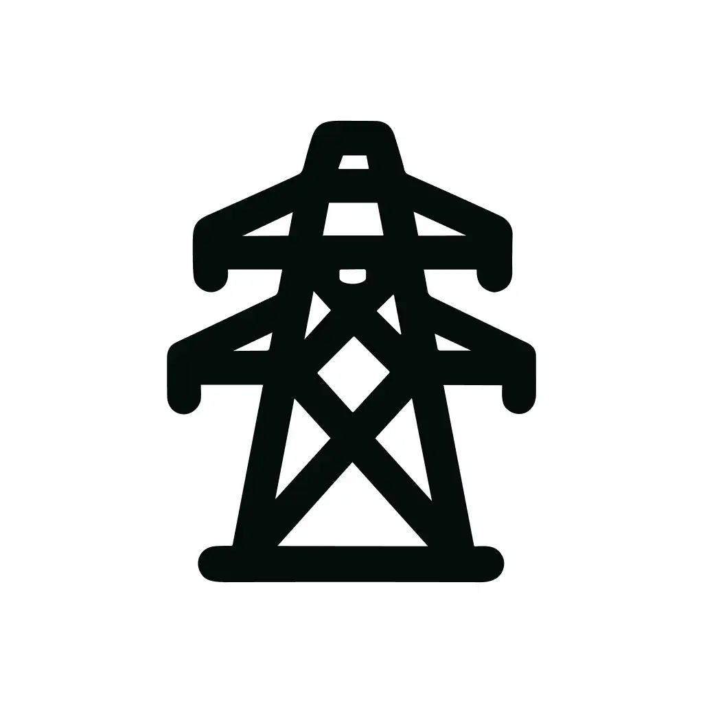 Simple Bold Line Electrical Tower Silhouette Power Icon