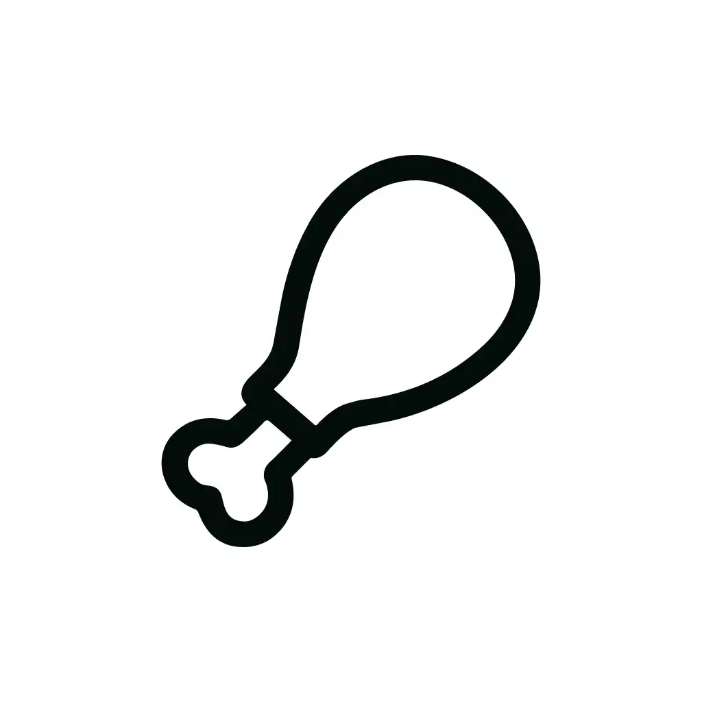 Simple Outline Chicken Leg Piece Food Icon