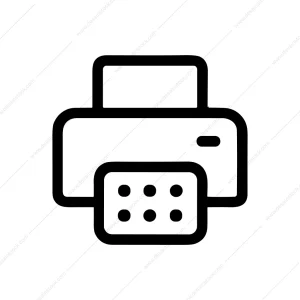 Line Simple Printer Machine Output Device Icon