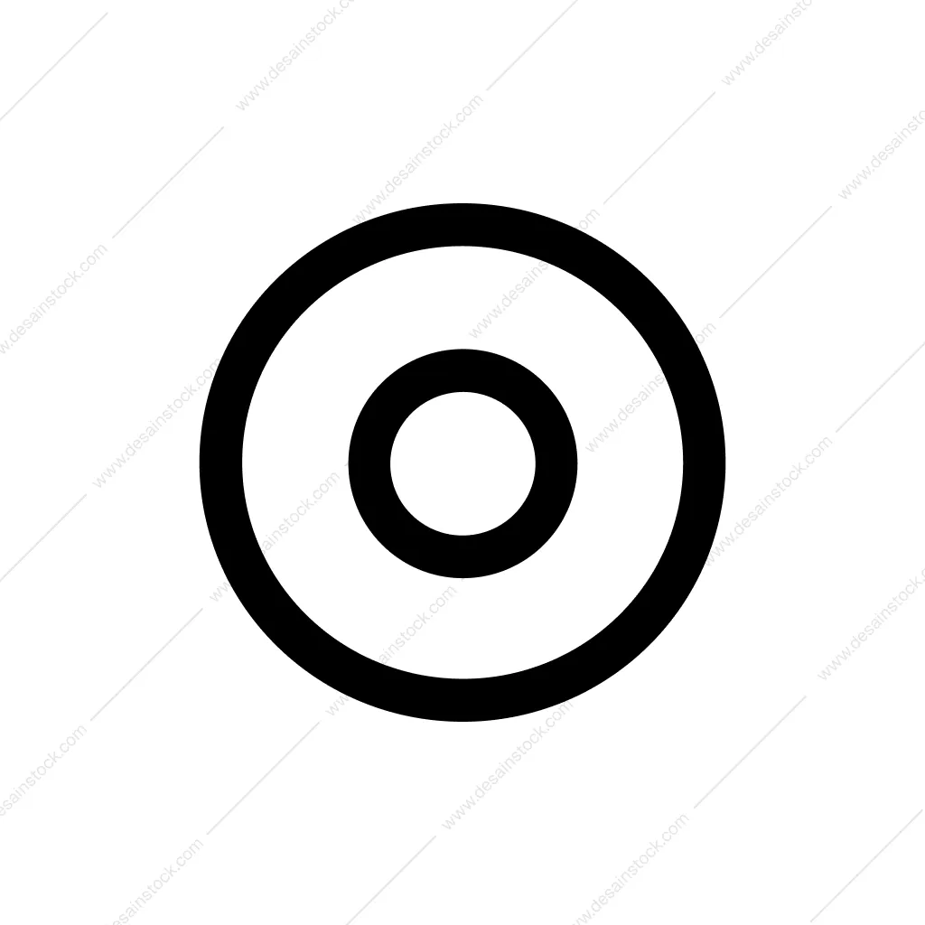Simple Outline Concentric Circle Shape Graphic Element