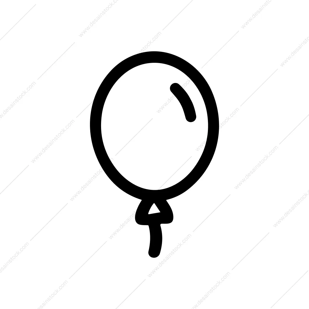 Simple Handdrawn Balloon Outline Celebration Party Icon