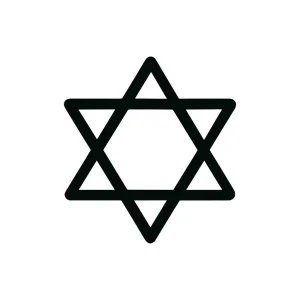 Simple Outline David Star Symbol Religious Shape